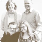 Rodgers family: two parents, a boy and a girl.
